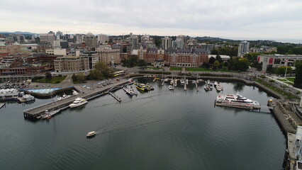 Fototapeta premium Victoria Inner Harbour Drone Picture
