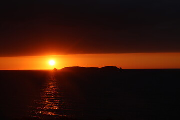 coucher de soleil, Saint-Malo, sable, soir, plage