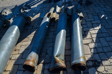 Missile of the multiple rocket launcher that were fired on the territory of Ukraine by russian...