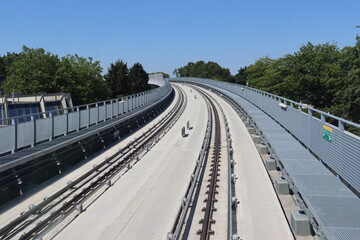 Fototapeta premium Métro, rennes, ligne B, voie, chemin, amour