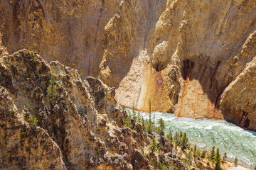 Beautiful river landsacpe around Grand Canyon of Yellowstone
