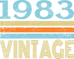 Vintage grunge retro 80's design label