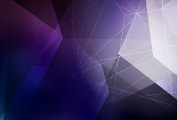 Dark Purple vector layout with lines, triangles.