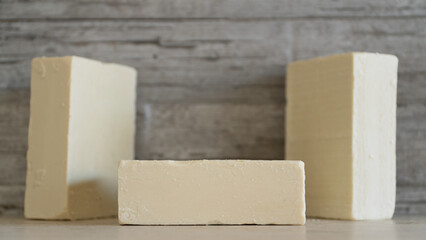 Natural Olive oil soap. Organic handmade soap bars with olive branch concept. Skin care products. Selective focus.