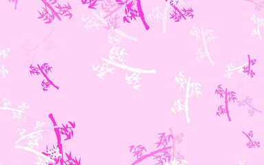 Fototapeta na wymiar Light Pink, Yellow vector doodle backdrop with branches.