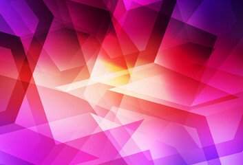 Light Pink, Yellow vector abstract polygonal pattern.