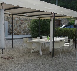 outdoor Essplatz auf der Terrasse