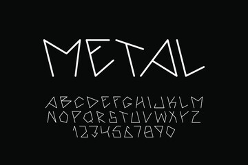 Modern designer thin alphabet. Trendy english font. White latin letters and numerals - digital minimalistic style. New creative signs typeface