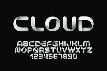 Modern stylized volumetric font - vector minimalistic design. Trendy english alphabet - shadow latin linear letters. New creative signs typeface