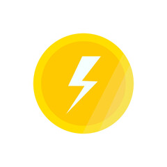 A golden coin of energy that shines. Vector illustration