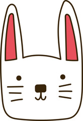 Cute rabbit hand-drawn, doodle style, vector illustration