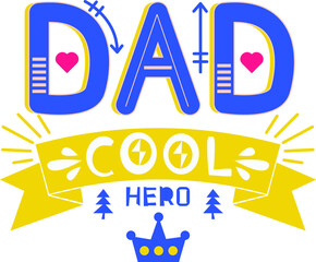 Happy Father's Day Card Typeface Vector Symbol Sticker Art