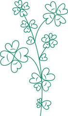 Green Rustic Organic Leaves Botanical Sketches Illustration Plant Art