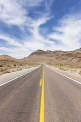 Scenic Road in the desert of American Nature Landscape. Cathedral Gorge State Park, Panaca, Nevada, United States of America.