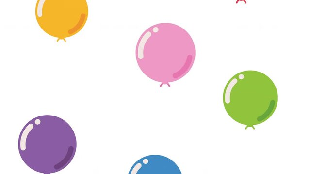 happy birthday balloons helium pattern animation
