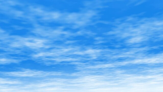 雲が左から右へ流れる青空の4kビデオループ素材