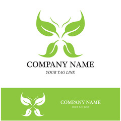 butterfly leaf logo and symbol vector