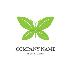 butterfly leaf logo and symbol vector