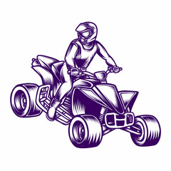 Icon Logo ATV extreme sport vector illustration 