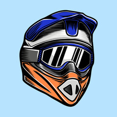 Helmet Motocross dirt motorbike vector illustration