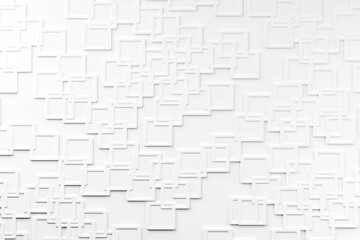 Abstract line square shape texture on white background, soft wallpaper. 3d rendering