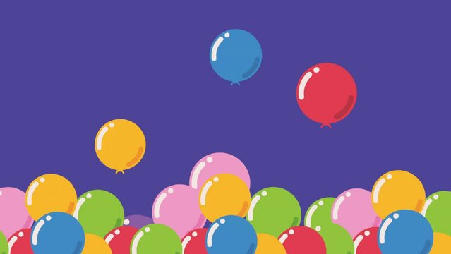 happy birthday balloons helium animation