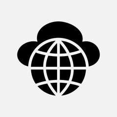 Globe icon in line style about cloud computing, use for website mobile app presentation
