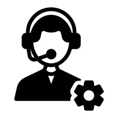 Technical Assistance glyph icon