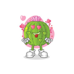 cactus fallin love vector. cartoon character