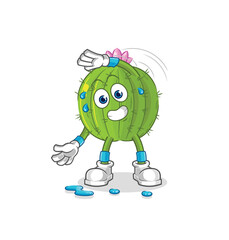 cactus stretching character. cartoon mascot vector