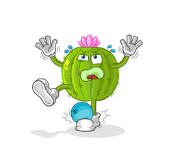 cactus hiten by bowling cartoon. cartoon mascot vector