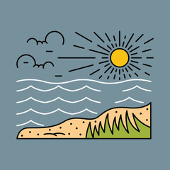 Good view of beach graphic illustration vector art t-shirt design