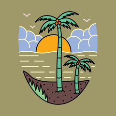 Good view of beach graphic illustration vector art t-shirt design