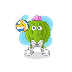 cactus play volleyball mascot. cartoon vector