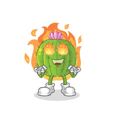 cactus on fire mascot. cartoon vector