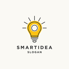 Smart idea logo icon design template vector illustration