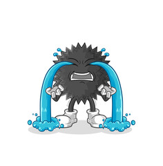 sea urchin crying illustration. character vector