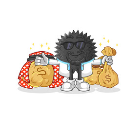 sea urchin rich arabian mascot. cartoon vector