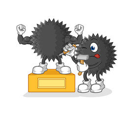 sea urchin sculptor character. cartoon mascot vector
