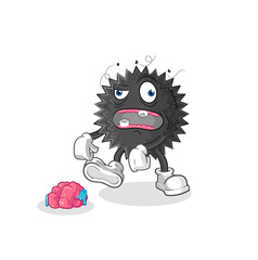 sea urchin zombie character.mascot vector