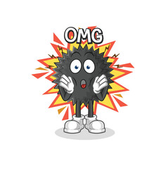 sea urchin Oh my God vector. cartoon character