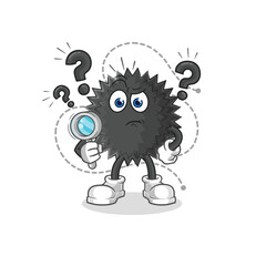 sea urchin searching illustration. character vector