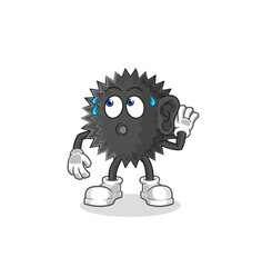 sea urchin eavesdropping vector. cartoon character