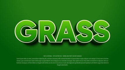 Grass 3d bold editable text effect - obrazy, fototapety, plakaty