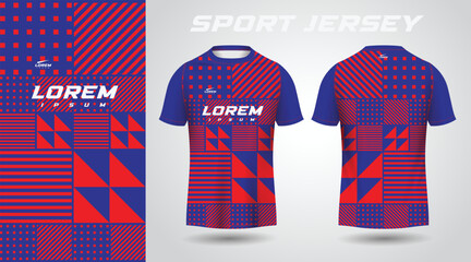 red blue sport jersey design