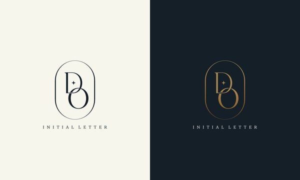 premium DO logo monogram with gold circle frame. luxury initials design minimal modern typeface