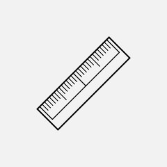 Ruler Icon. Stationery  Symbol - Vector
