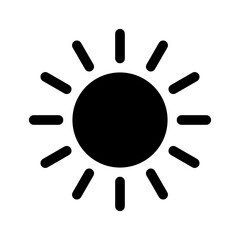 Sun black vector icon on white background