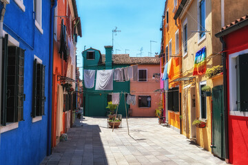 Fototapeta na wymiar Burano Coloured Houses