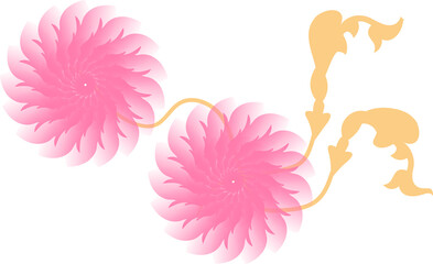 pink flower with drops